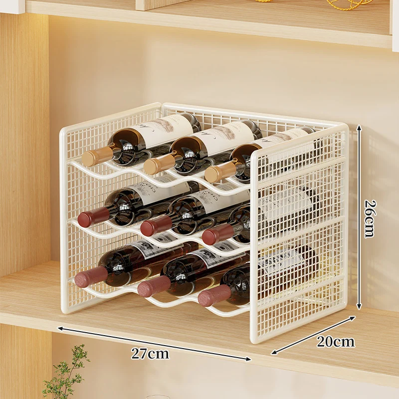 Kompakter Tisch Metall Draht Weinflaschen Organizer