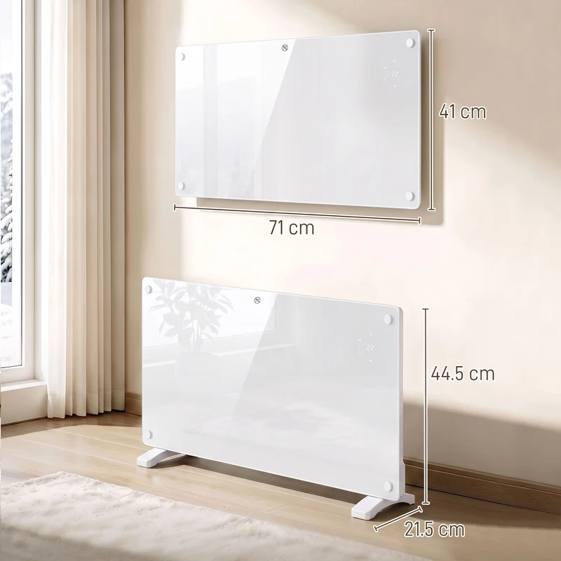 1500W Smart Panel Heater, WiFi, Alexa & Google, Wall or Floor, White