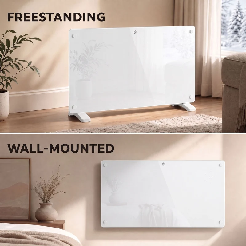1500W Smart Panel Heater, WiFi, Alexa & Google, Wall or Floor, White
