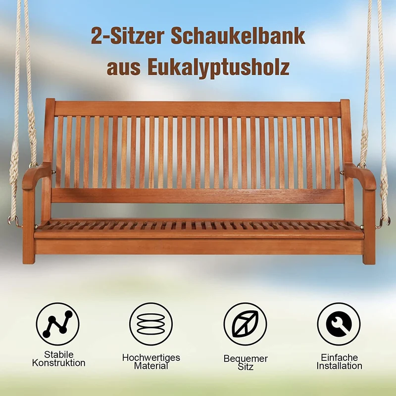2-Sitzer Hängebank Gartenschaukel Schaukelbank Outdoor Gartenbank