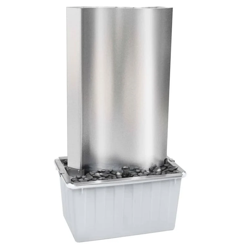 Gartenbrunnen Edelstahl 60x37x122cm LED Springbrunnen Wasserspiel Pumpe