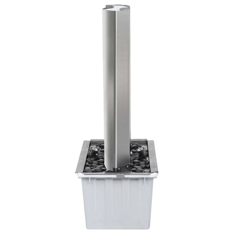 Gartenbrunnen Edelstahl 60x37x122cm LED Springbrunnen Wasserspiel Pumpe