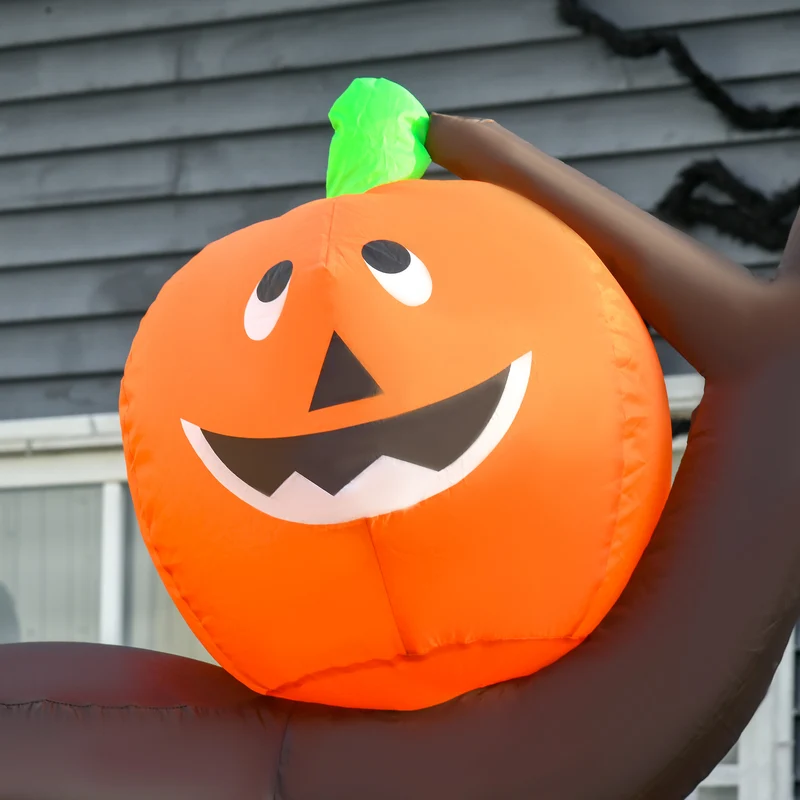 Halloween Aufblasbarer Spukbaum Kürbis Deko Figur LED Beleuchtung 240cm