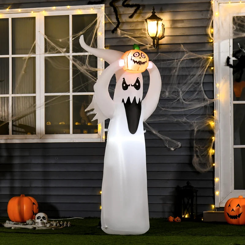 Halloween Aufblasbares Gespenst 180cm LED Beleuchtung Gartendekoration