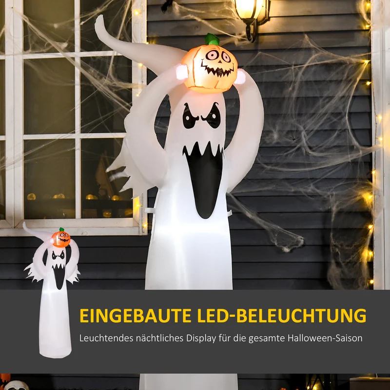 Halloween Aufblasbares Gespenst 180cm LED Beleuchtung Gartendekoration