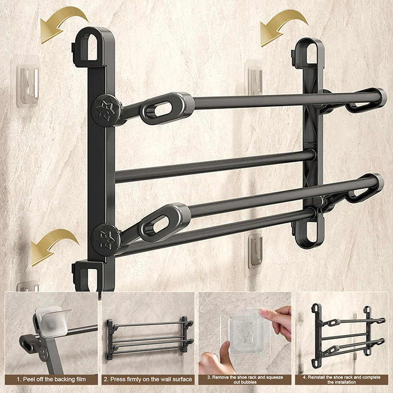 👟 50 % Rabatt – Faltbarer Wand-Schuhhalter für Tür & Bad – ohne Bohren, platzsparend & vielseitig für Hausschuhe & Badeschuhe 🚪