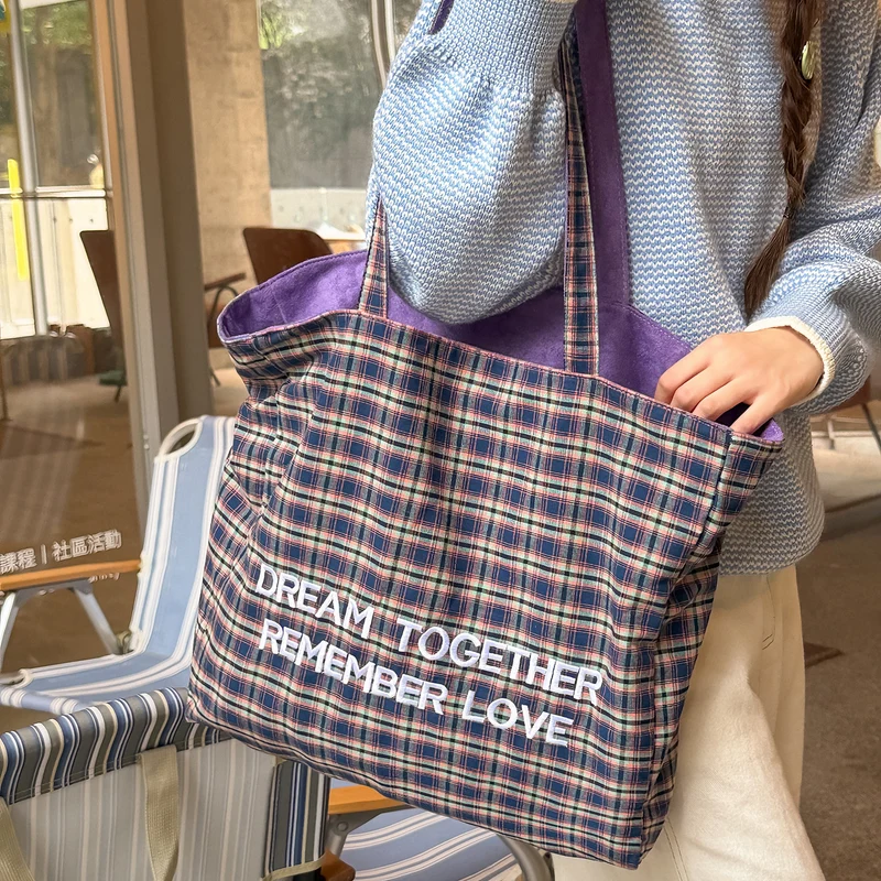 Plaid gemusterte Tragetasche Karnz
