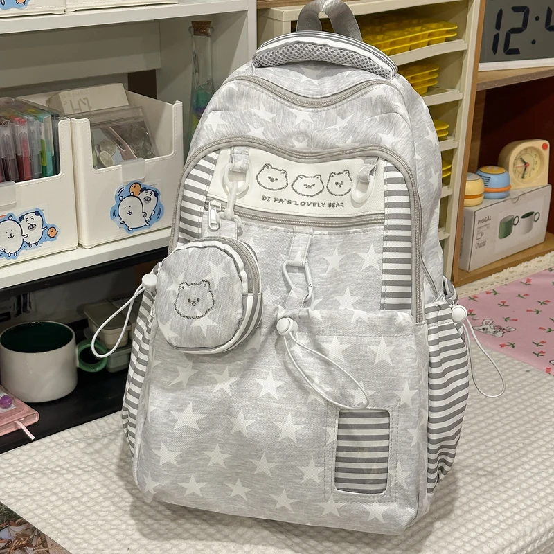Multi-Taschen Sternmuster Rucksack Karnz