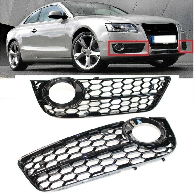 Stoßstange Nebelscheinwerfer für Audi A5 08-11 Wabengitter Grill Abdeckung