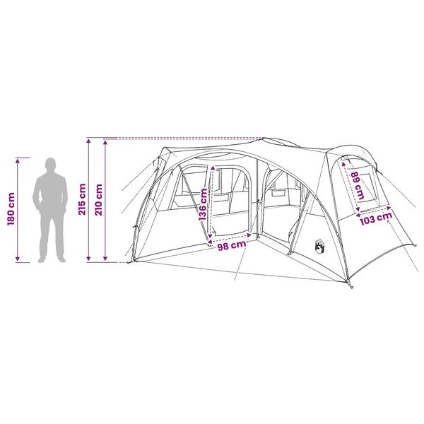 Familienzelt 6 Personen Wasserdicht Regenschutz Campingzelt