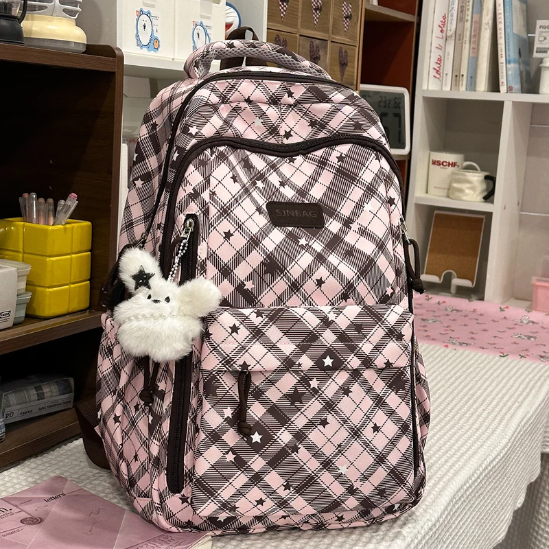 Kariertes Muster Rucksack Karnz