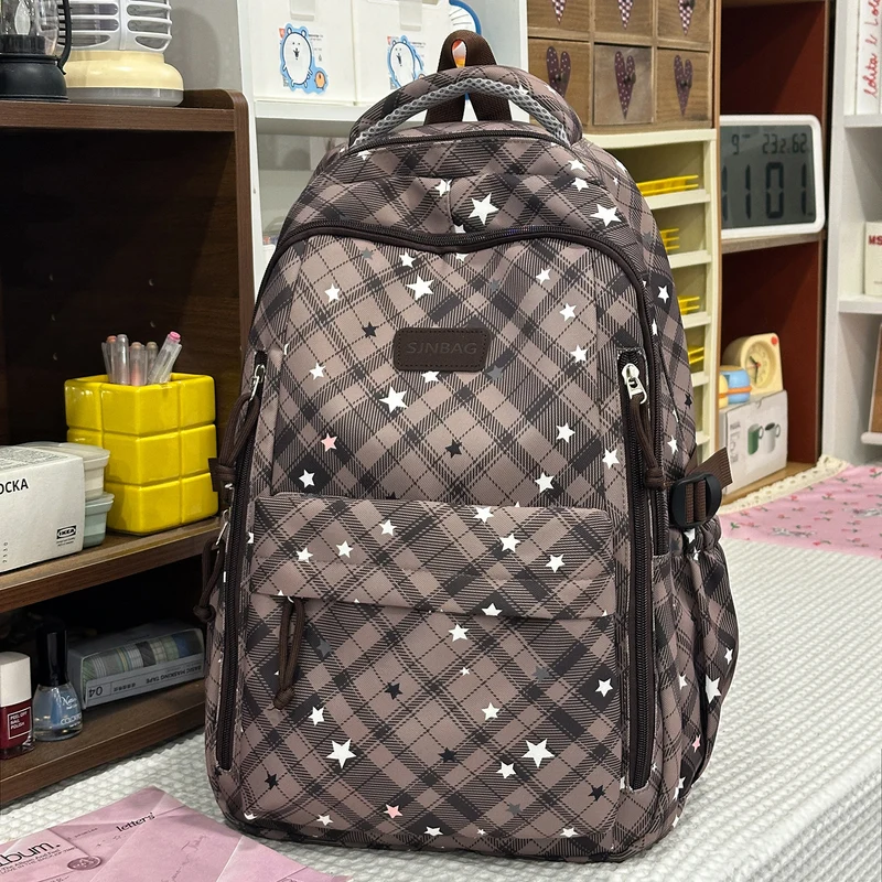 Kariertes Muster Rucksack Karnz
