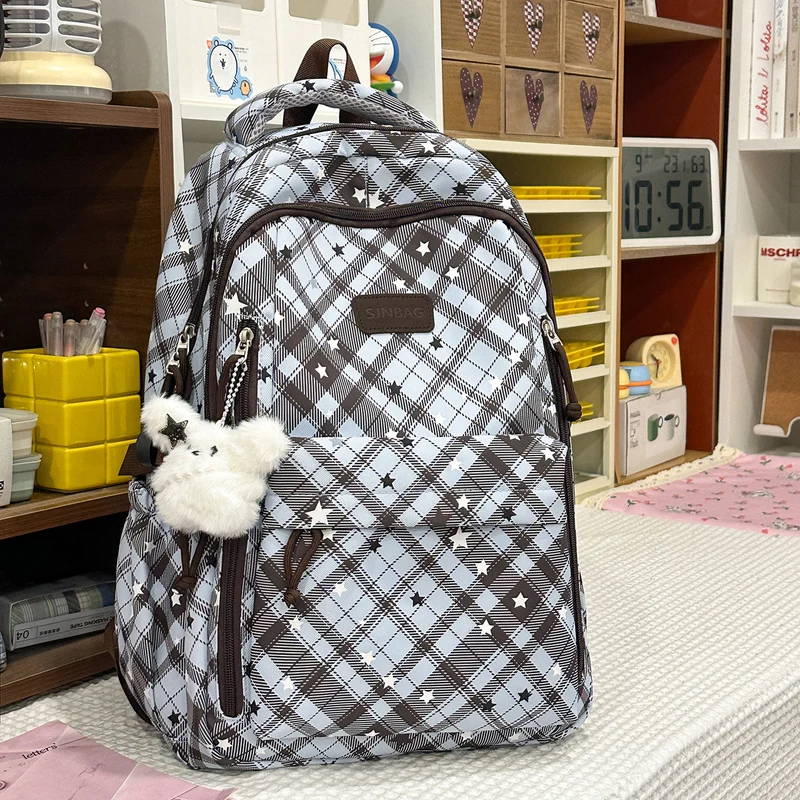 Kariertes Muster Rucksack Karnz