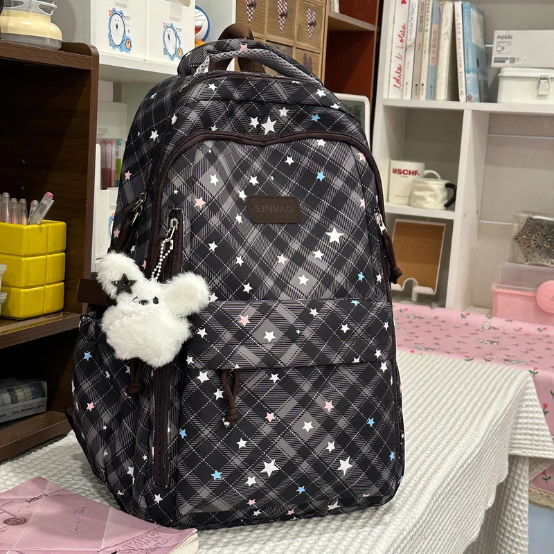 Kariertes Muster Rucksack Karnz