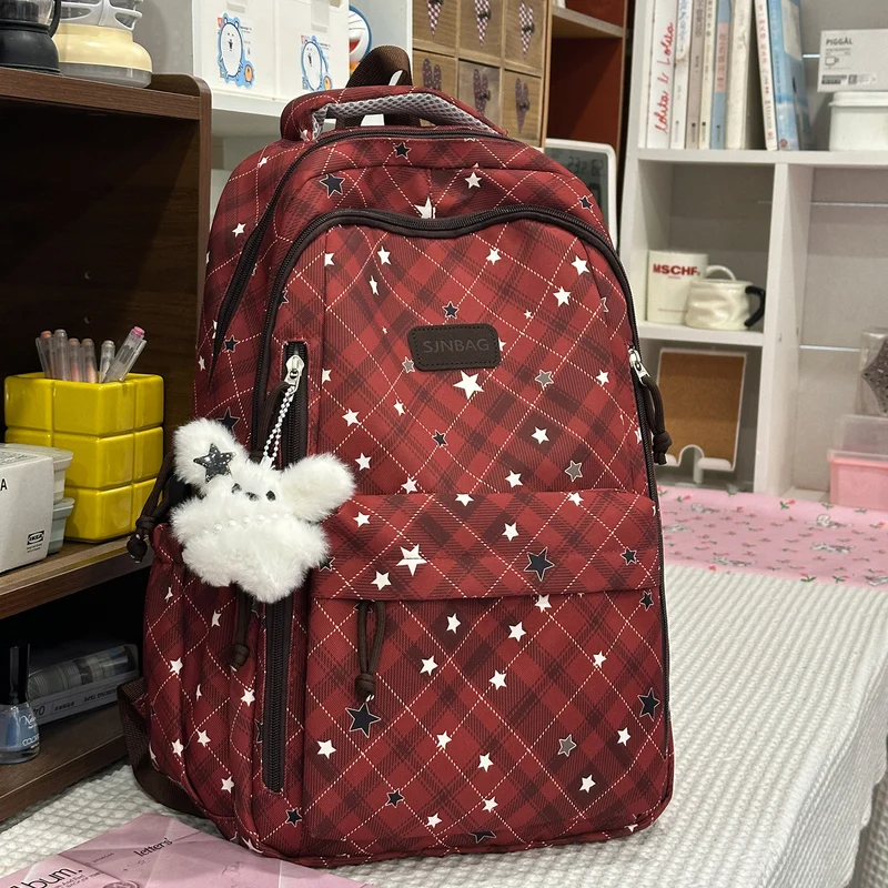 Kariertes Muster Rucksack Karnz