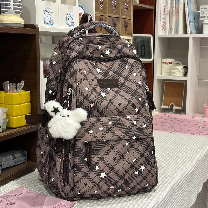 Kariertes Muster Rucksack Karnz