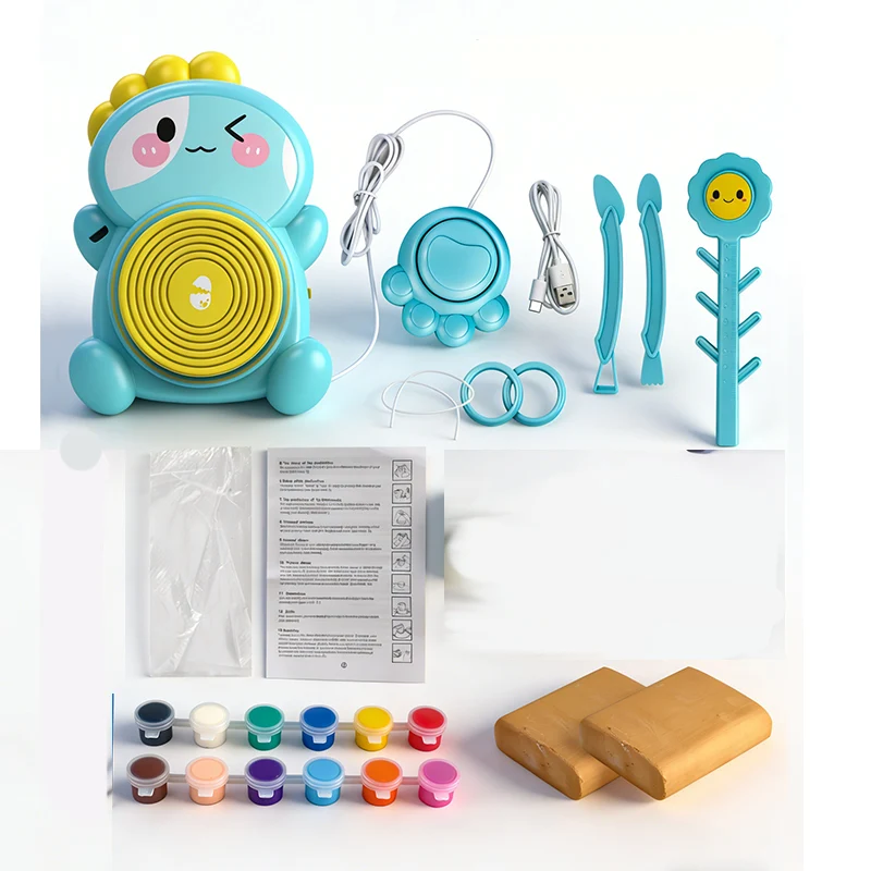 🎨 50% RABATT! 🏺 Kinder Elektrische Töpferscheibe DIY Set – Einfache Bedienung, kreatives Erlebnis & sicher – Perfekt zum Modellieren und Gestalten mit Ton 👧