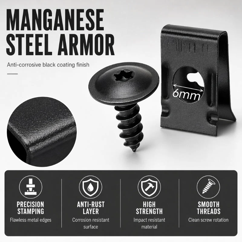 📢📢50% RABATT !! ⏰Universelles Auto-Metall-U-Clip- und Schraubenset