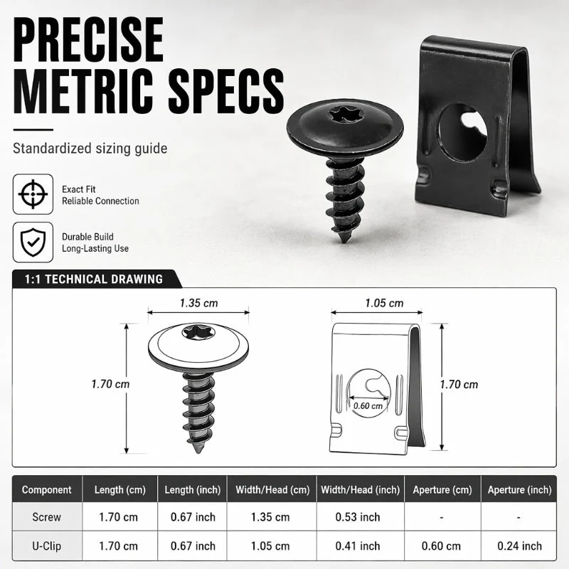 📢📢50% RABATT !! ⏰Universelles Auto-Metall-U-Clip- und Schraubenset