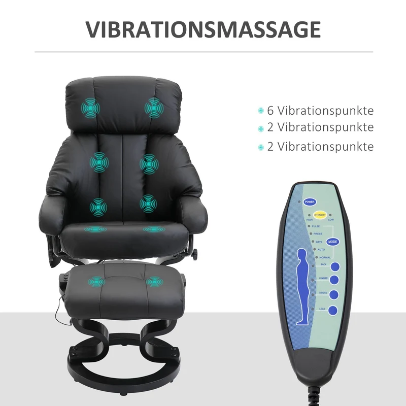 Massagesessel Fußhocker Relaxsessel Elektrisch Fernsehsessel Vibration