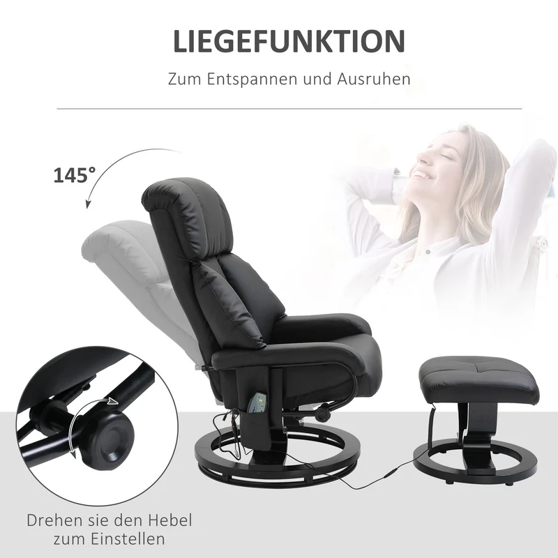 Massagesessel Fußhocker Relaxsessel Elektrisch Fernsehsessel Vibration