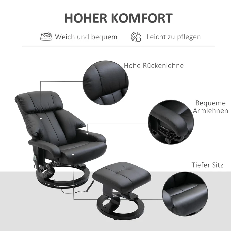 Massagesessel Fußhocker Relaxsessel Elektrisch Fernsehsessel Vibration