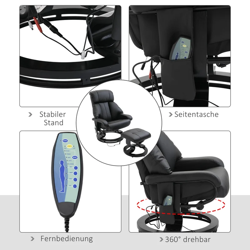 Massagesessel Fußhocker Relaxsessel Elektrisch Fernsehsessel Vibration