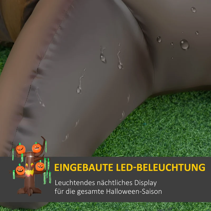 Halloween Aufblasbarer Spukbaum Kürbis Deko Figur LED Beleuchtung