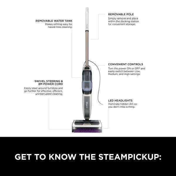 Shark SteamPickUp Bagless Hard Floor Staubsauger - Weiß | SD200UK