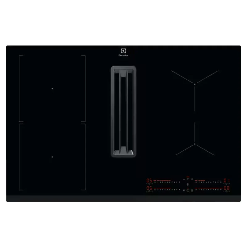 Electrolux 80CM 4 Zone Induction Kochfeld mit Extractor Ventilation System - Schwarz | LCC83443