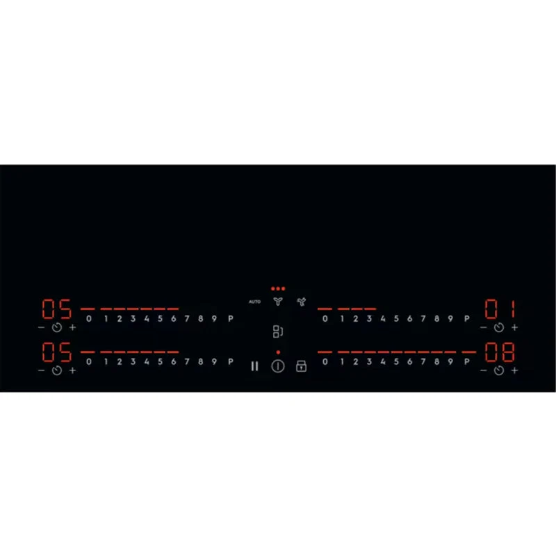 Electrolux 80CM 4 Zone Induction Kochfeld mit Extractor Ventilation System - Schwarz | LCC83443