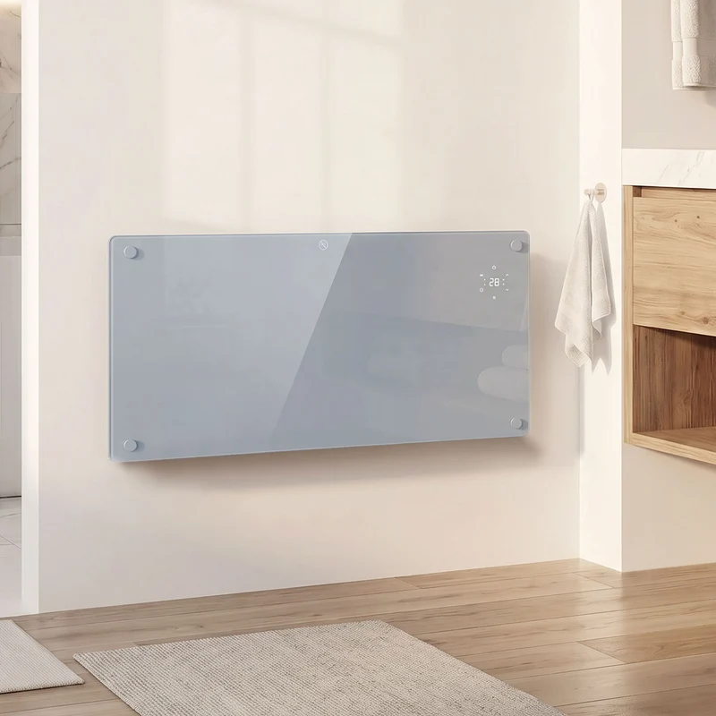 2000W Smart Panel Heater with WiFi and Timer, Wall Mount or Freestanding, Grey