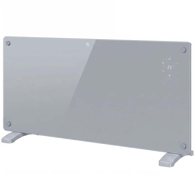 2000W Smart Panel Heater with WiFi and Timer, Wall Mount or Freestanding, Grey