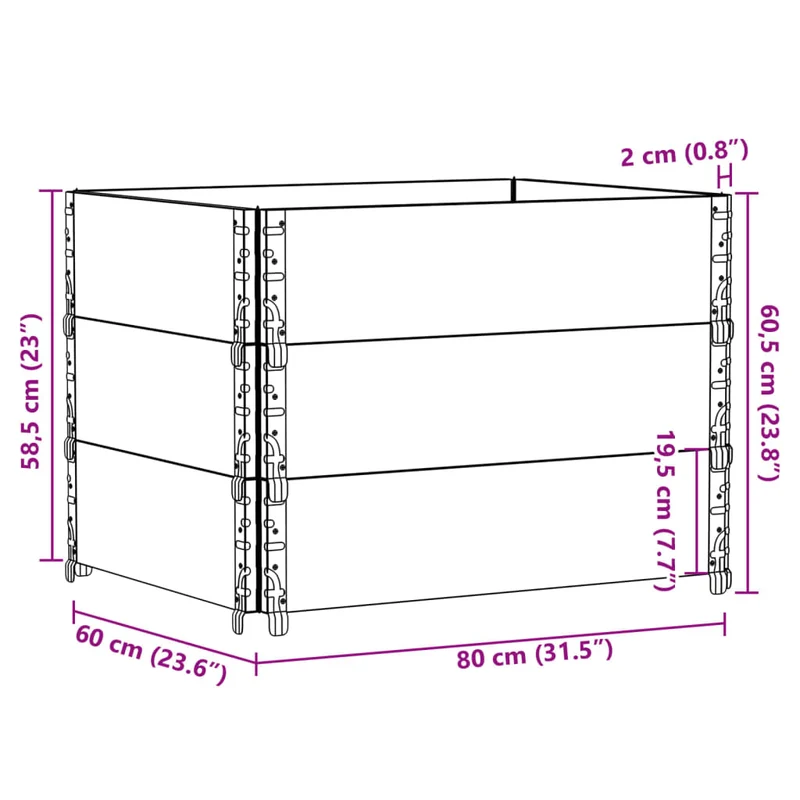 Paletten Aufsatzrahmen Palettenzubehör Stapler Palettenrahmen 3x 80x60cm