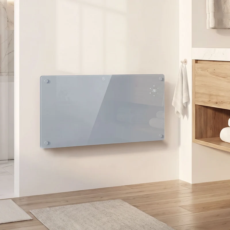1500W Smart Panel Heater Wall or Freestanding with WiFi, Weekly Timer, Grey