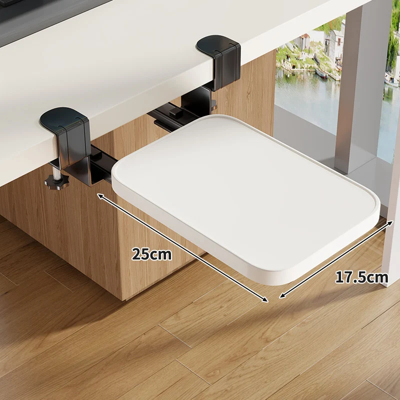 Unter-Desk Herausziehbare Tastaturablage mit Klemmbefestigung und ergonomischer Holzplatte