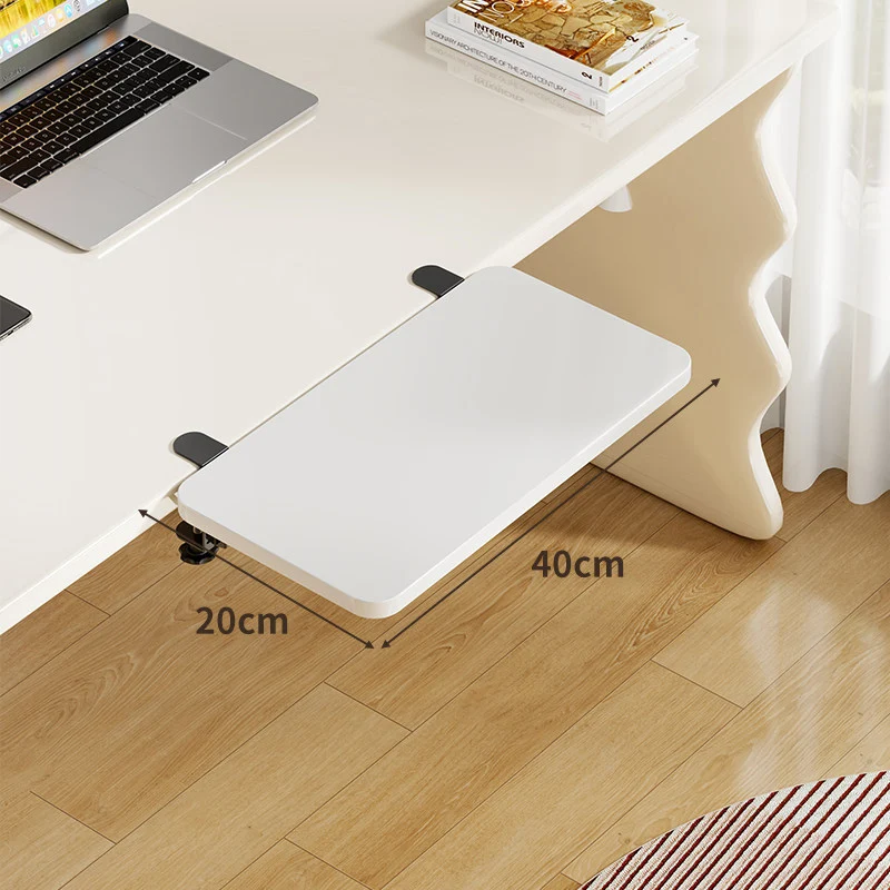 Unter-Desk Bambus Ausziehbare Arbeitsfläche Clamp-Montierte Tastatur- & Mausplattform