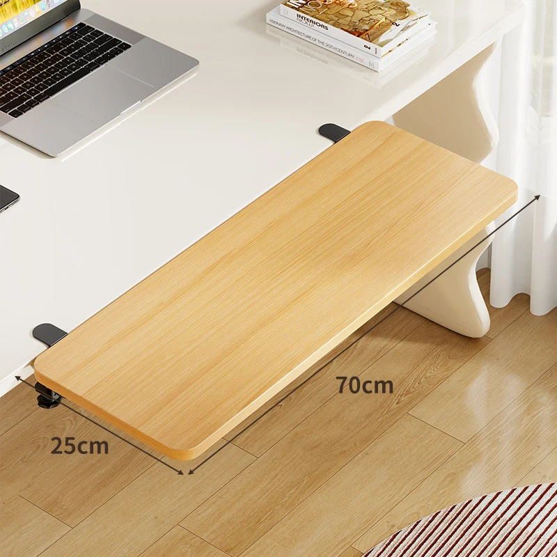 Unter-Desk Bambus Ausziehbare Arbeitsfläche Clamp-Montierte Tastatur- & Mausplattform