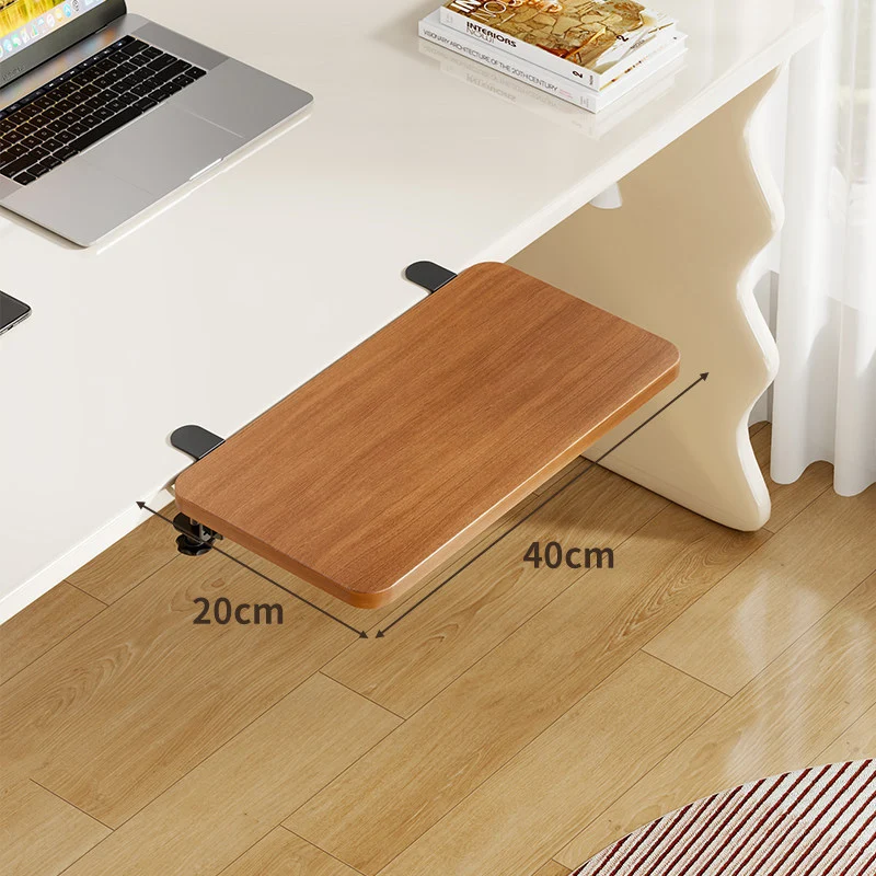 Unter-Desk Bambus Ausziehbare Arbeitsfläche Clamp-Montierte Tastatur- & Mausplattform