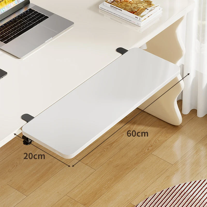 Unter-Desk Bambus Ausziehbare Arbeitsfläche Clamp-Montierte Tastatur- & Mausplattform