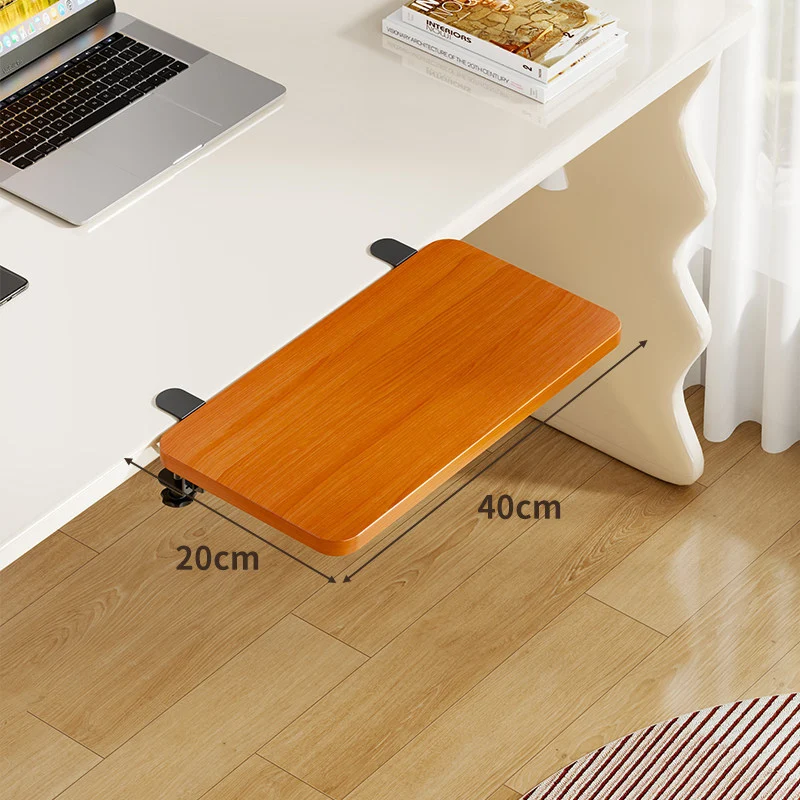 Unter-Desk Bambus Ausziehbare Arbeitsfläche Clamp-Montierte Tastatur- & Mausplattform