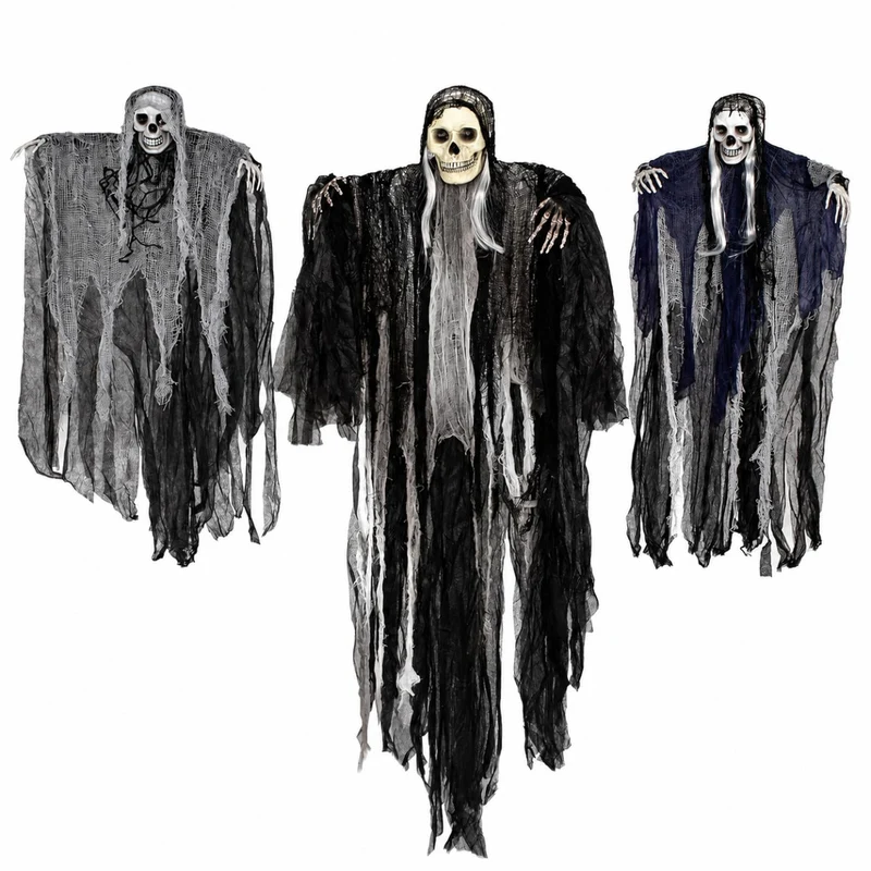 Halloween Skelett Geist 3er Set Geister Deko Gruselig Dekoration