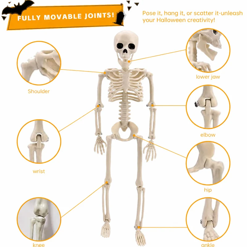 Halloween Skelett 5 Figuren Spinnen Dekoration Spinnennetz Deko