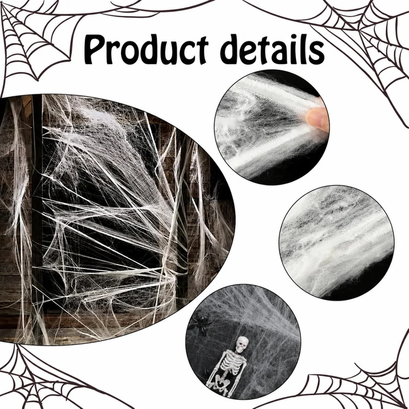 Halloween Skelett 5 Figuren Spinnen Dekoration Spinnennetz Deko