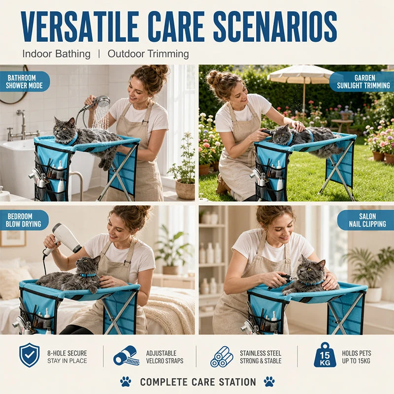 📢📢 JETZT 50 % RABATT!! ⏰2-in-1 Faltbares Haustier-Pflegebett🐱🐶🛋️