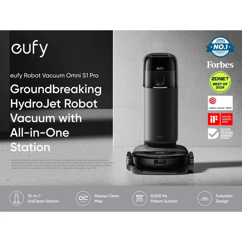 Eufy Omni S1 Pro + Filters Robot Staubsauger - Schwarz | T2080GA1