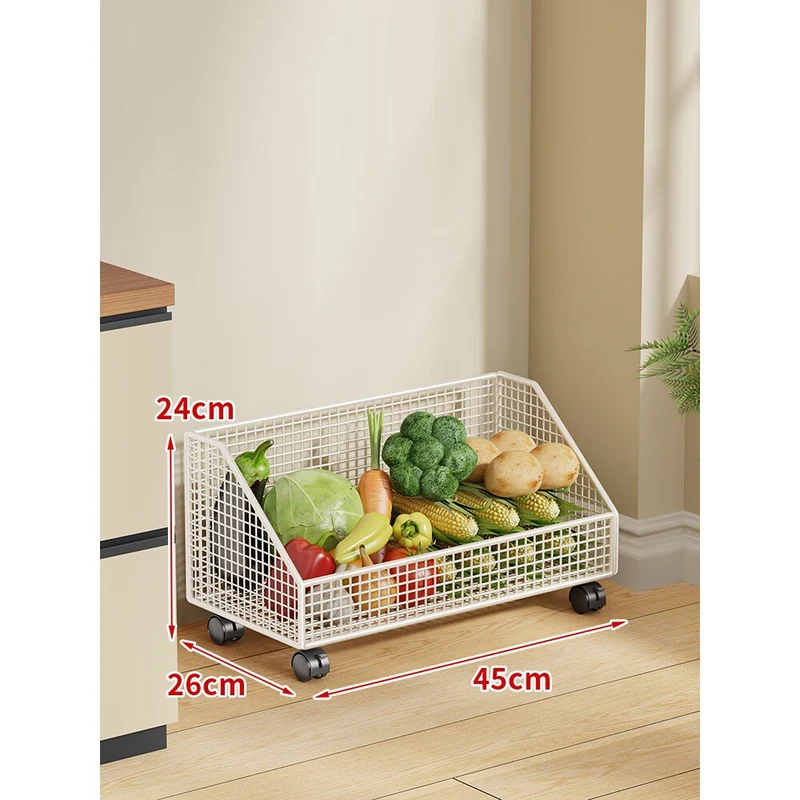 Zwei-Stufiges Mesh-Rollwagen Küche Obstlagerwagen