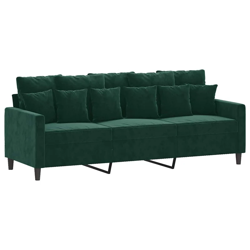 3-Sitzer Sofa Samt Polstersofa Couch Wohnzimmer 198x77x80cm