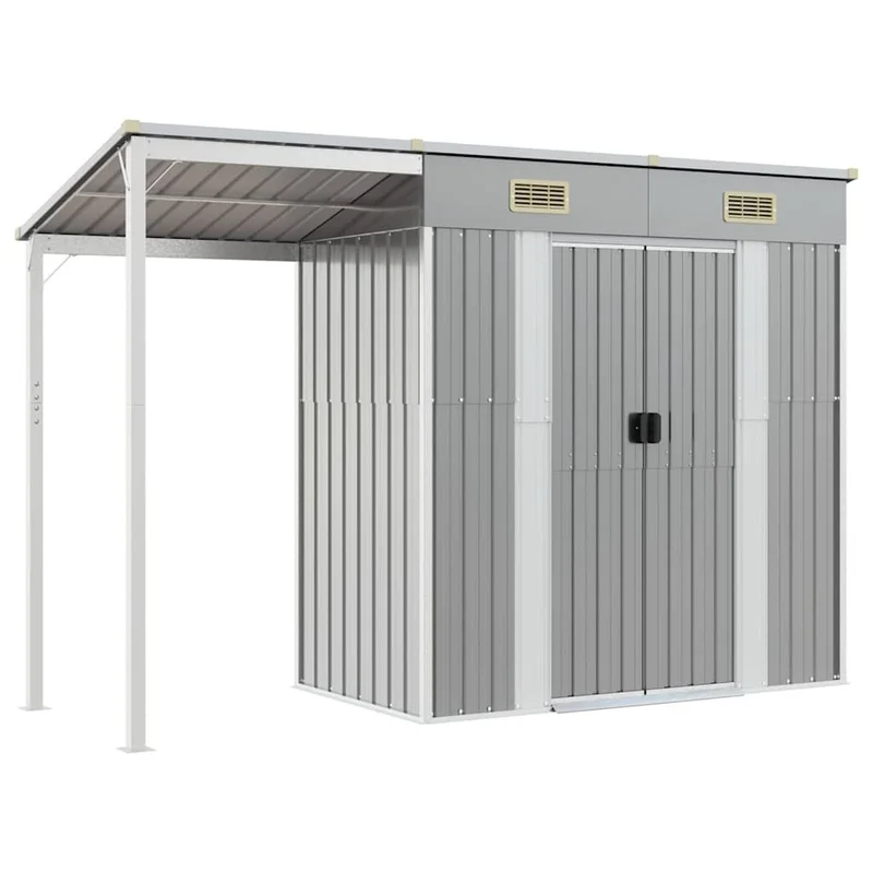 Gerätehaus Metall Schleppdach 277x107x181cm Geräteschuppen Stahl