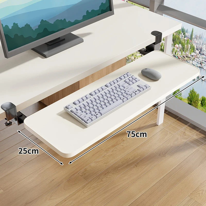 Schraubmontierte Gleitschiene Ergonomische Holzmaserung Tastatur- & Mausplattform